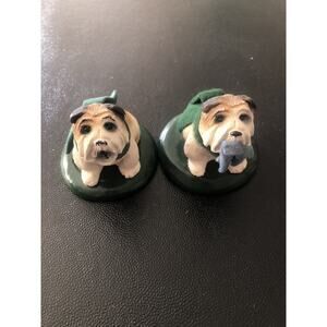 Byers Choice LTD Christmas Carolers Bull Dogs Set Of 2 Vintage